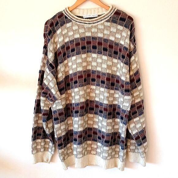 Vintage Geoffrey Beene Grandpacore Square Knit Sweater - Picture 1 of 4